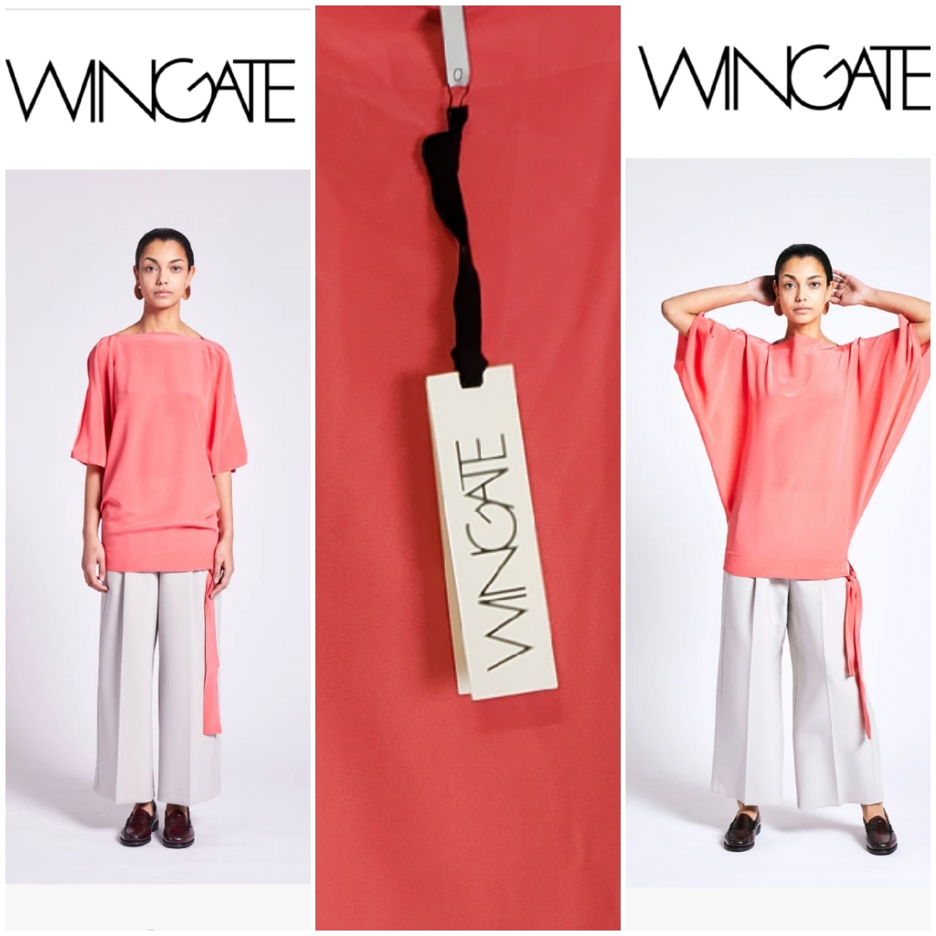 Nwt $748 100% Silk Wingate Top Small Coral Blouse Tiffany